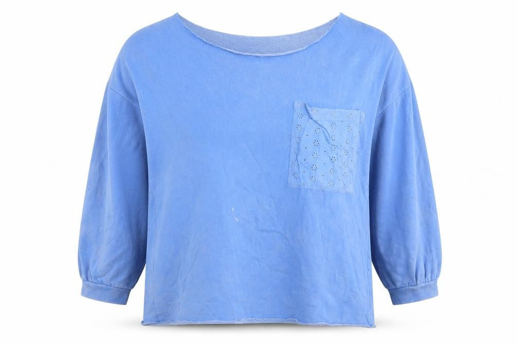 Front view of Next women’s blue cotton pullover sweatshirt, size L, pullover