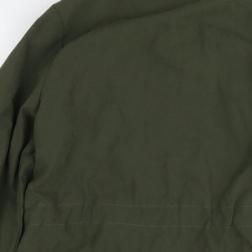 Avon Womens Green Parka Coat Size 10 Zip - Flowers