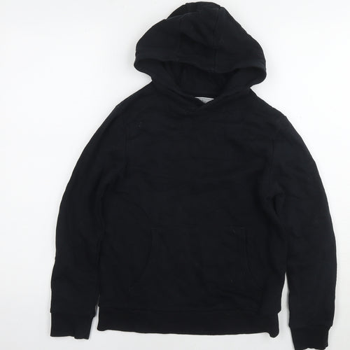 Marks and Spencer Boys Black Cotton Pullover Hoodie Size 10-11 Years Pullover