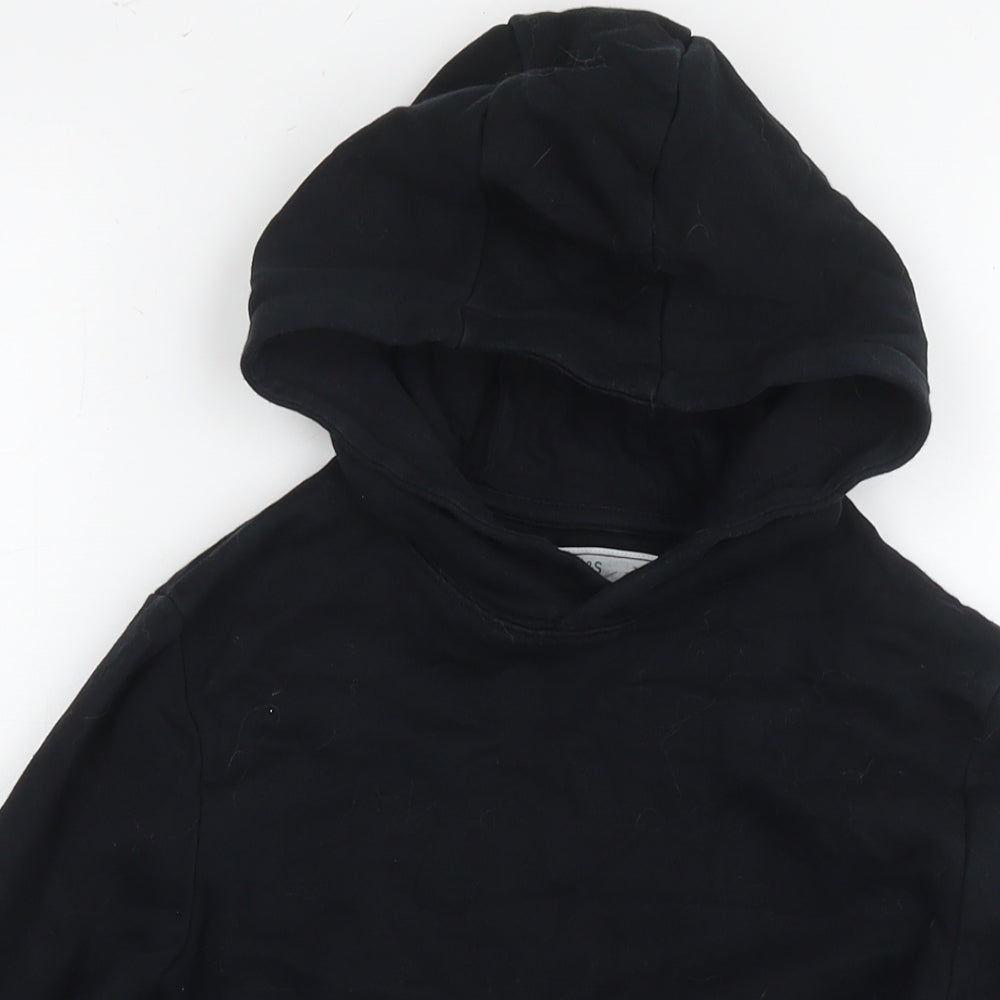 Marks and Spencer Boys Black Cotton Pullover Hoodie Size 10-11 Years Pullover