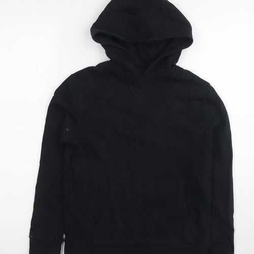 Marks and Spencer Boys Black Cotton Pullover Hoodie Size 10-11 Years Pullover