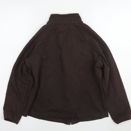 Marks and Spencer Womens Brown Cotton Full Zip Sweatshirt Size 16 Zip