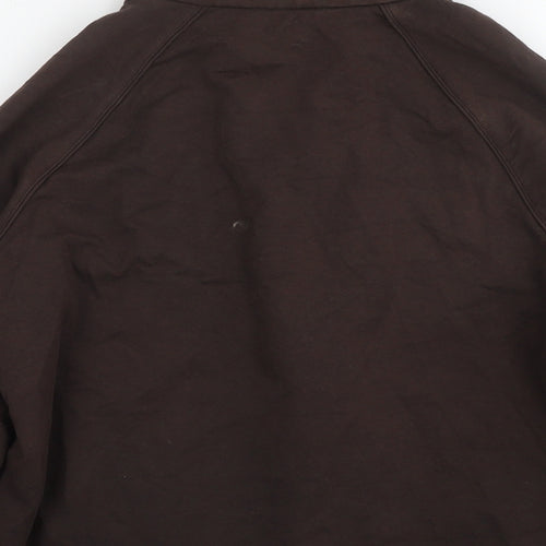 Marks and Spencer Womens Brown Cotton Full Zip Sweatshirt Size 16 Zip