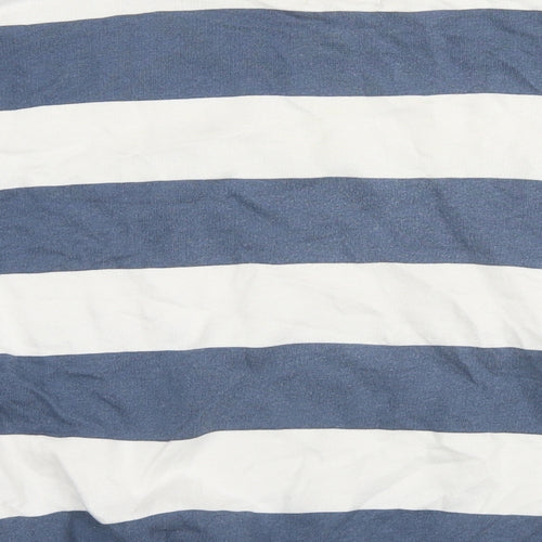 Pull&Bear Womens Blue Striped Cotton Pullover Sweatshirt Size M Pullover
