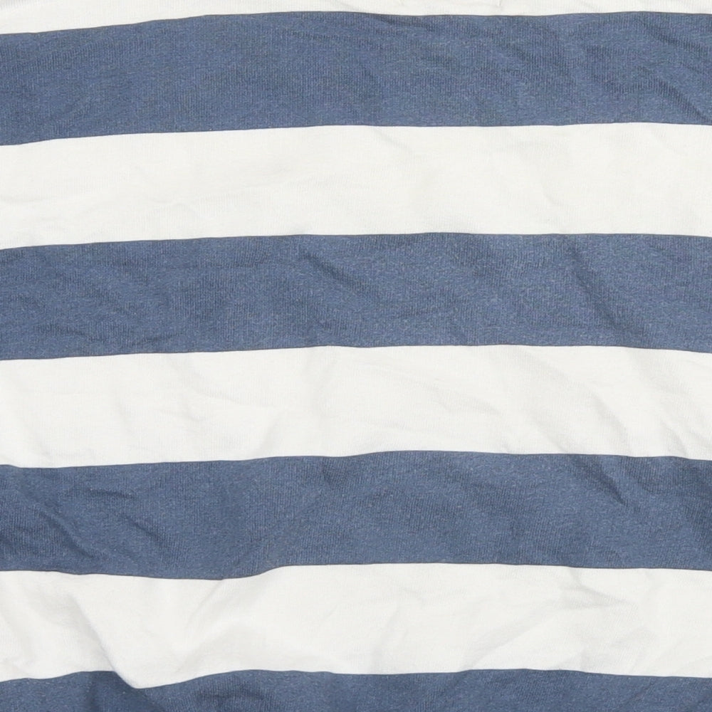 Pull&Bear Womens Blue Striped Cotton Pullover Sweatshirt Size M Pullover