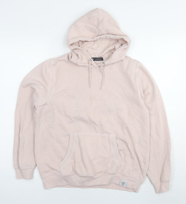 Avenue Womens Pink Cotton Pullover Hoodie Size 14 Pullover