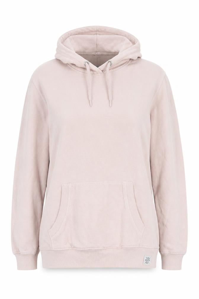 Front view of Avenue women’s pink cotton pullover hoodie, size UK 14, pullover