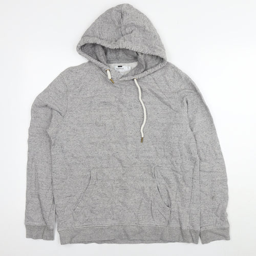 Topman Mens Grey Cotton Pullover Hoodie Size M