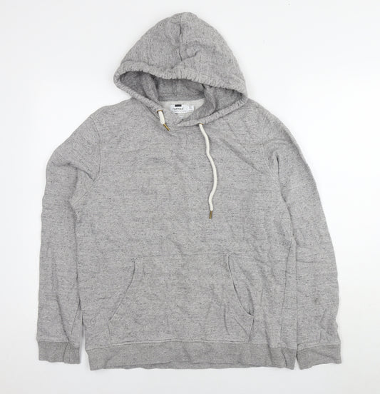 Topman Mens Grey Cotton Pullover Hoodie Size M