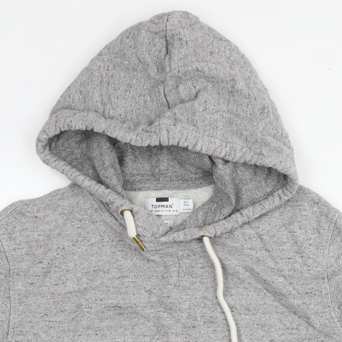 Topman Mens Grey Cotton Pullover Hoodie Size M