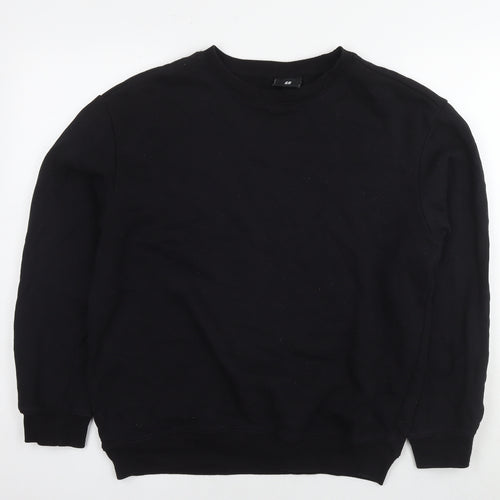 H&M Womens Black Cotton Pullover Hoodie Size S Pullover