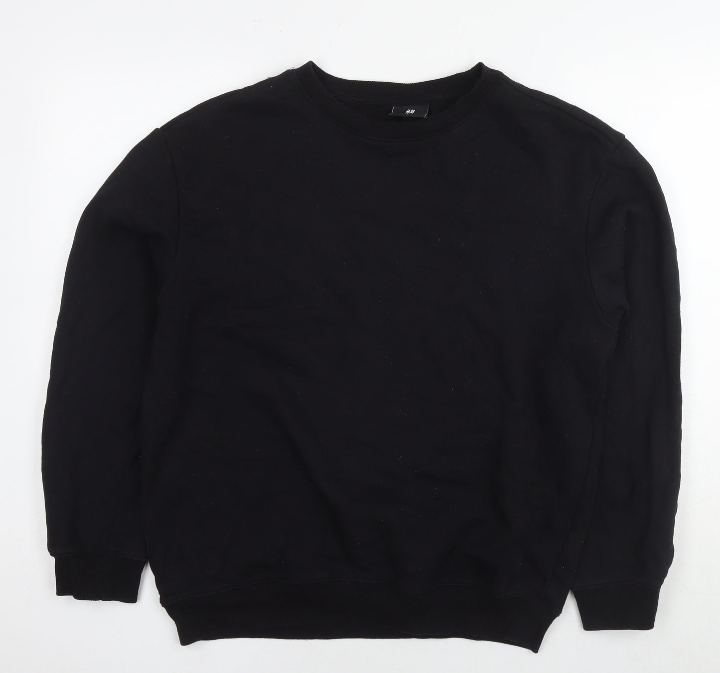 H&M Womens Black Cotton Pullover Hoodie Size S Pullover