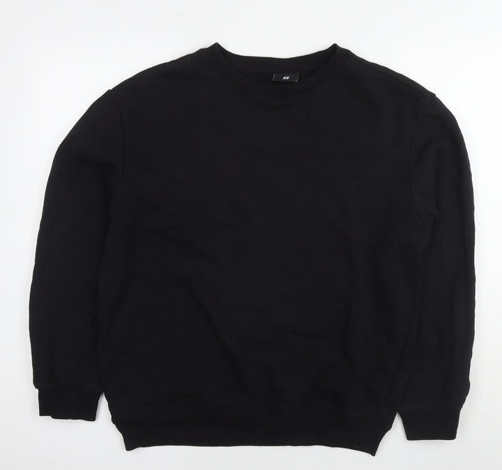 H&M Womens Black Cotton Pullover Hoodie Size S Pullover