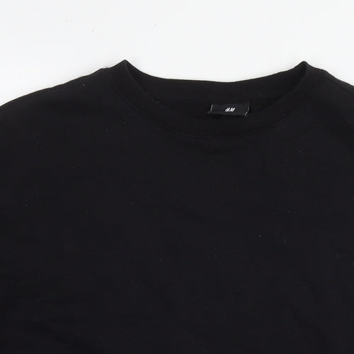 H&M Womens Black Cotton Pullover Hoodie Size S Pullover