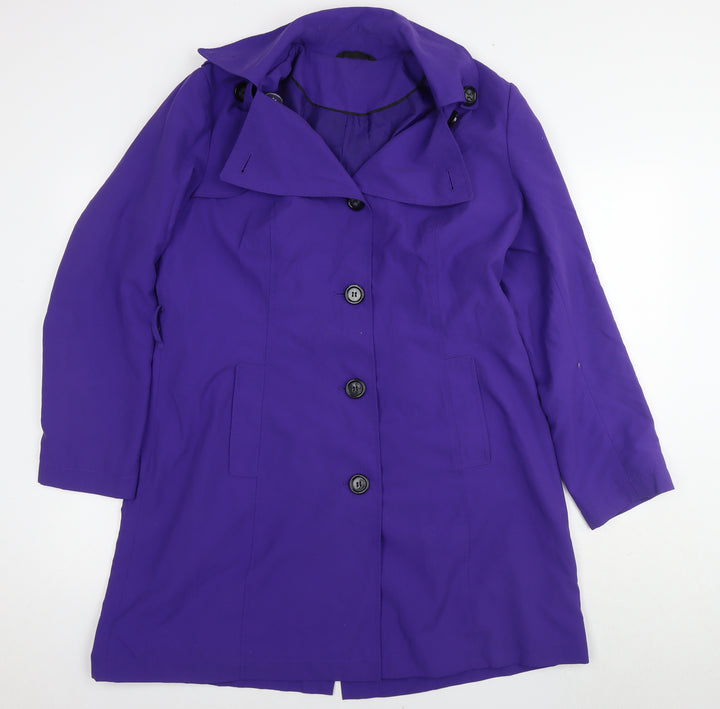 Marks and Spencer Womens Purple Overcoat Coat Size 16 Button