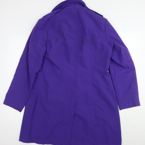 Marks and Spencer Womens Purple Overcoat Coat Size 16 Button