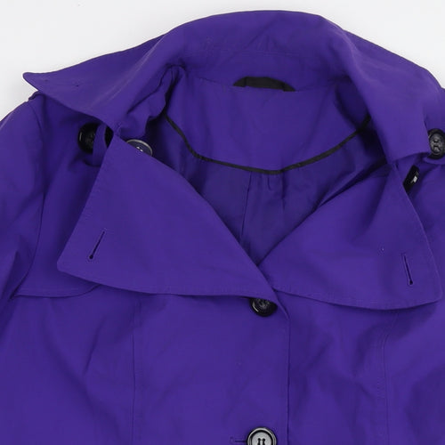 Marks and Spencer Womens Purple Overcoat Coat Size 16 Button