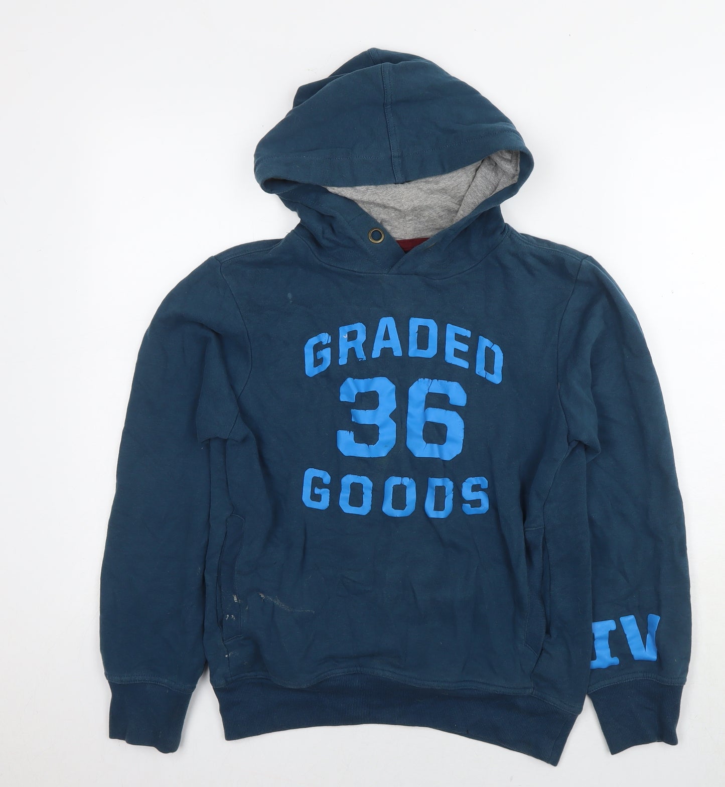 H&M Boys Blue Cotton Pullover Hoodie Size 10-11 Years Pullover - Age 10-12 Years 36 Goods