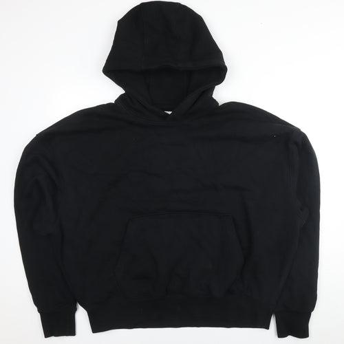 Topman Mens Black Cotton Pullover Hoodie Size L