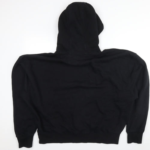 Topman Mens Black Cotton Pullover Hoodie Size L