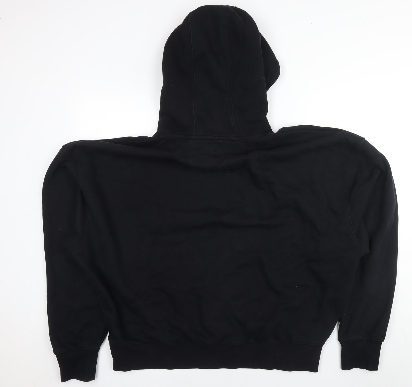 Topman Mens Black Cotton Pullover Hoodie Size L