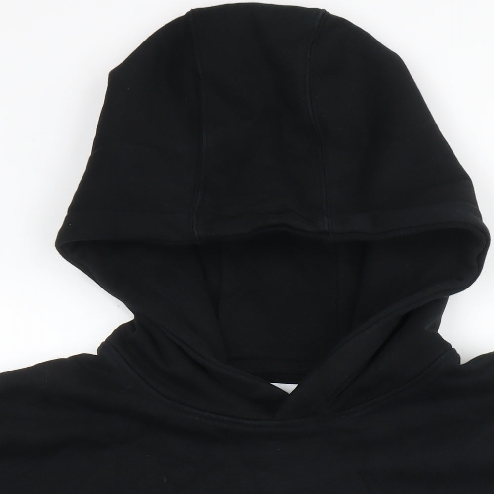 Topman Mens Black Cotton Pullover Hoodie Size L