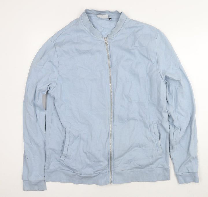 ASOS Mens Blue Cotton Full Zip Sweatshirt Size L