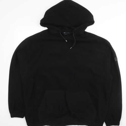 ASOS Mens Black Polyester Pullover Hoodie Size L