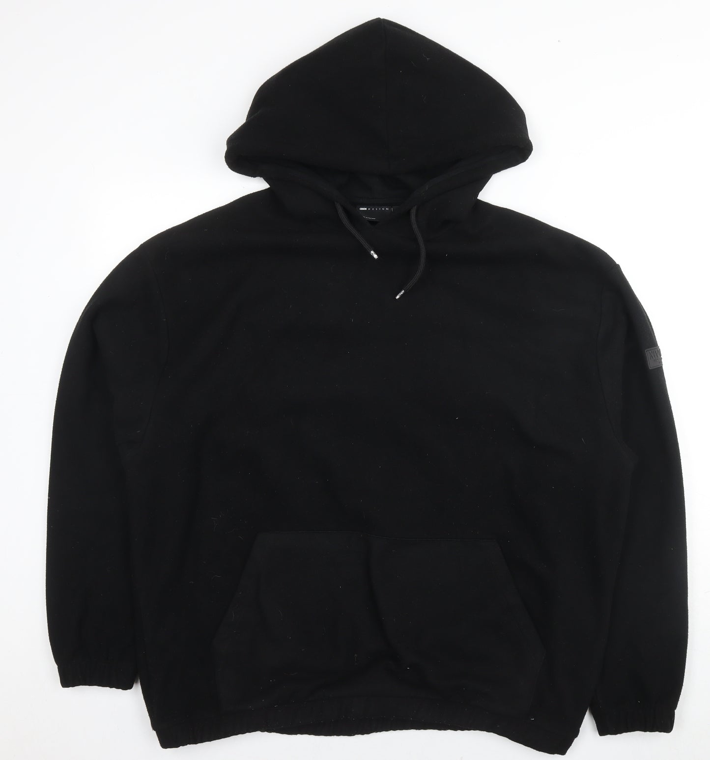 ASOS Mens Black Polyester Pullover Hoodie Size L