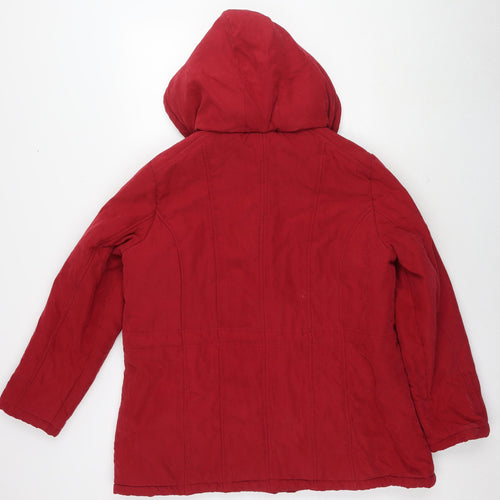 Finesse Womens Red Parka Coat Size 20 Zip