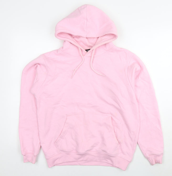 PRETTYLITTLETHING Womens Pink Cotton Pullover Hoodie Size S Pullover