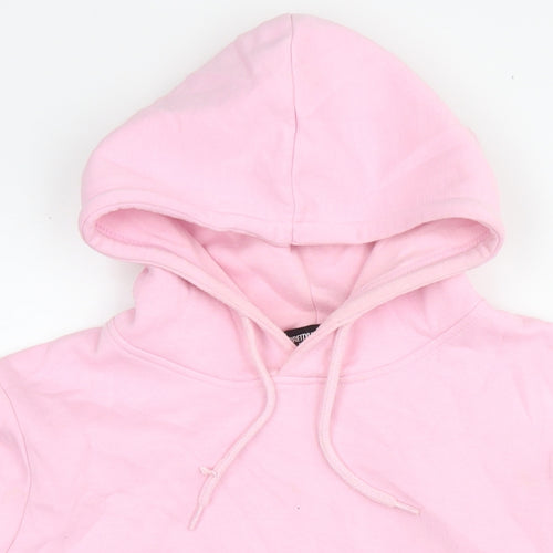 PRETTYLITTLETHING Womens Pink Cotton Pullover Hoodie Size S Pullover
