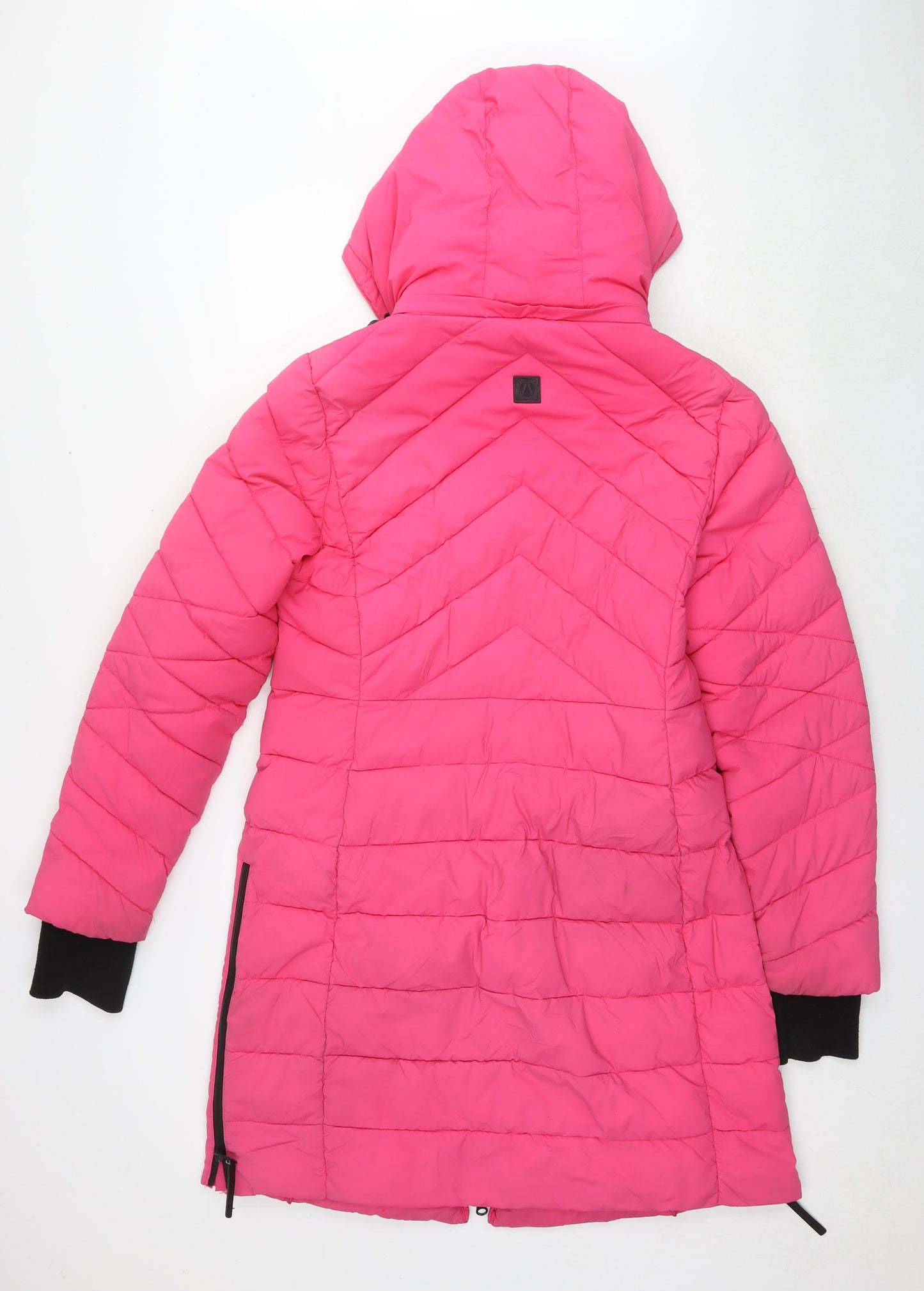 Marks and Spencer Womens Pink Quilted Coat Size 14 Zip