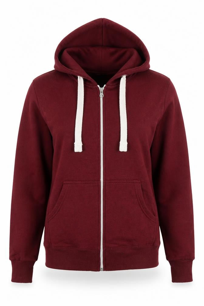 Malaika Womens Red Cotton Full Zip Hoodie Size S Zip