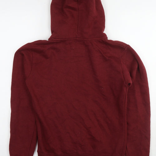 Malaika Womens Red Cotton Full Zip Hoodie Size S Zip