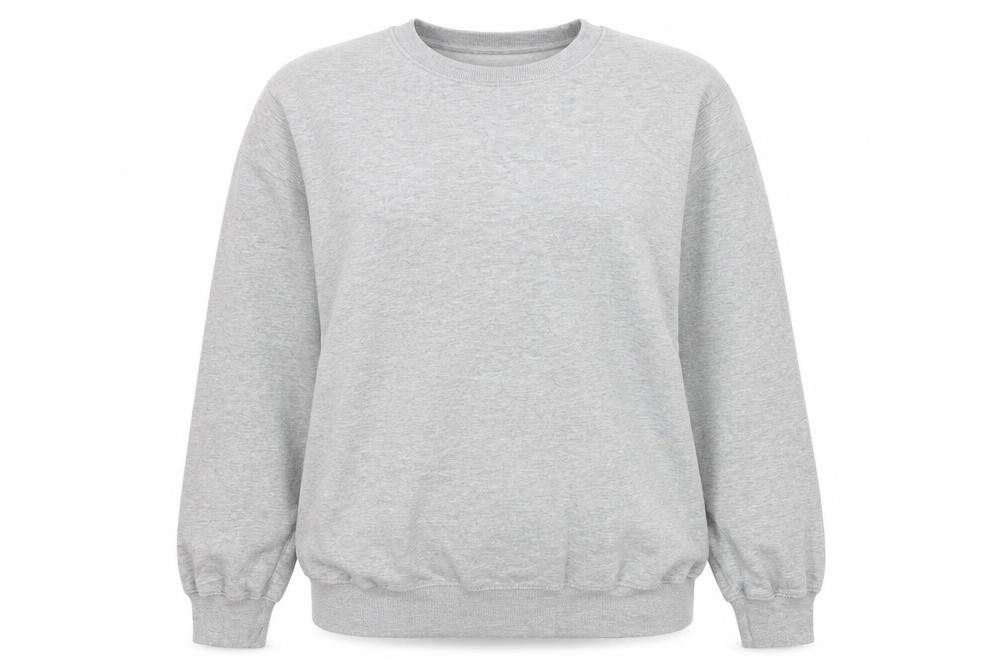 Front view of H&M women’s grey cotton pullover sweatshirt, size L, pullover - tunic
