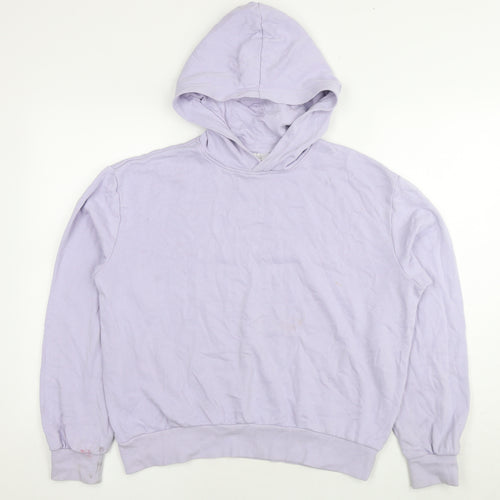 H&M Womens Purple Cotton Pullover Hoodie Size S Pullover