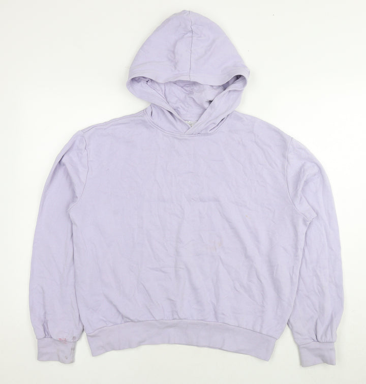 H&M Womens Purple Cotton Pullover Hoodie Size S Pullover