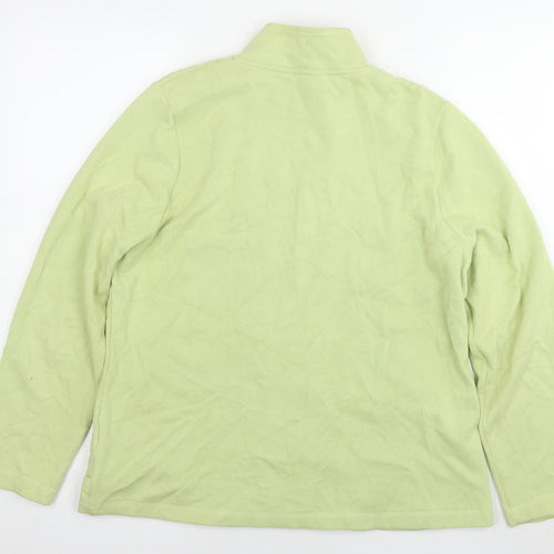 DASH Womens Green Cotton Full Zip Sweatshirt Size 16 Zip