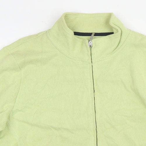 DASH Womens Green Cotton Full Zip Sweatshirt Size 16 Zip