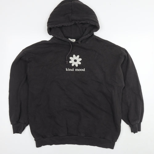 Pull&Bear Womens Brown Cotton Pullover Hoodie Size S Pullover - Kind Mood Flower