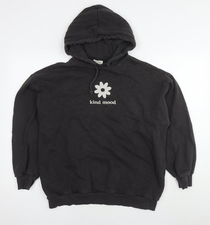 Pull&Bear Womens Brown Cotton Pullover Hoodie Size S Pullover - Kind Mood Flower