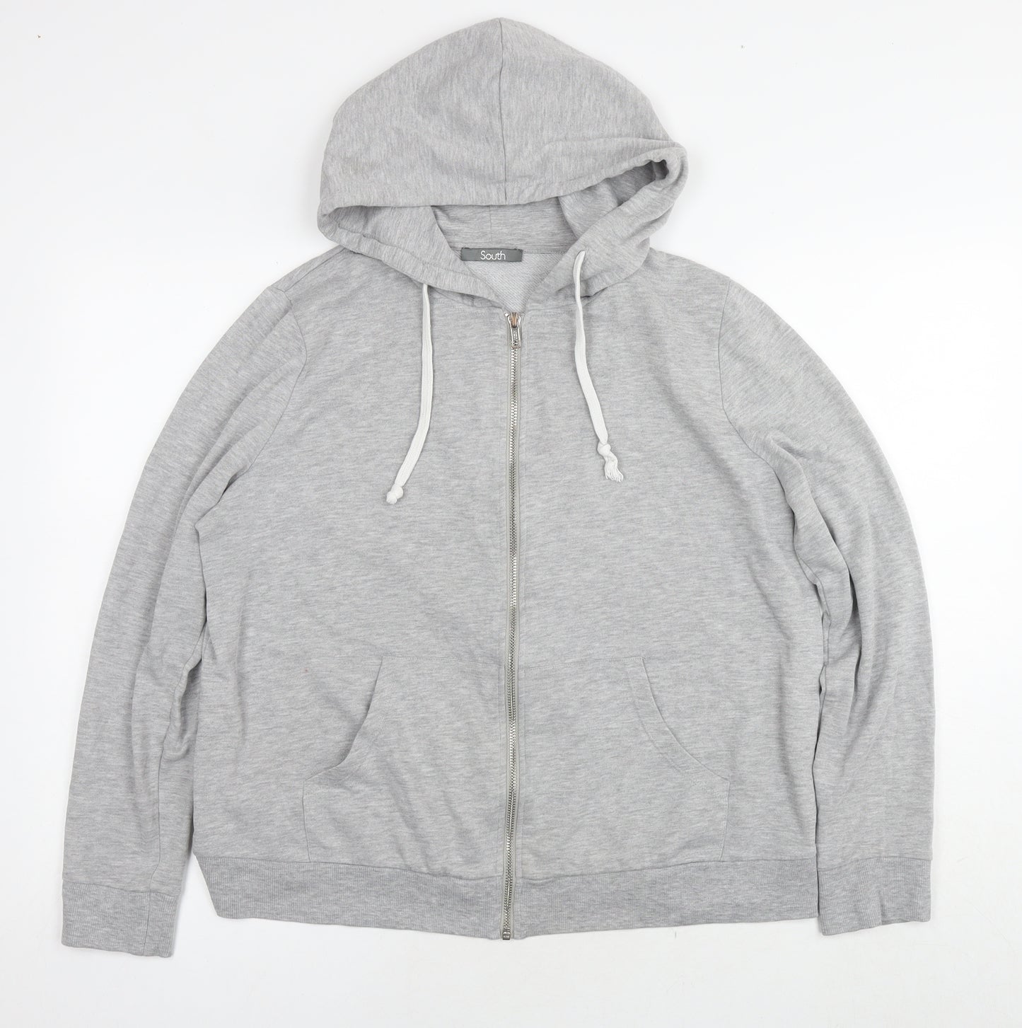 South Womens Grey Cotton Full Zip Hoodie Size 18 Zip