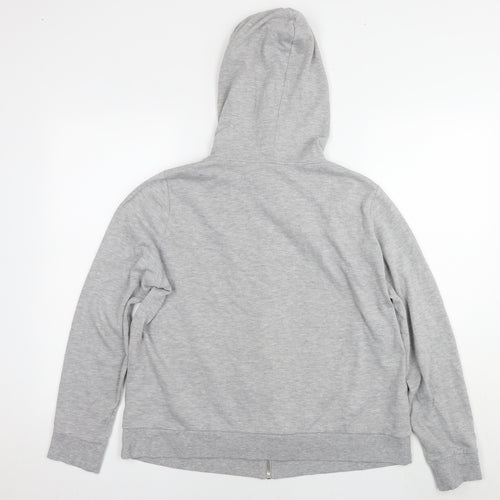 South Womens Grey Cotton Full Zip Hoodie Size 18 Zip