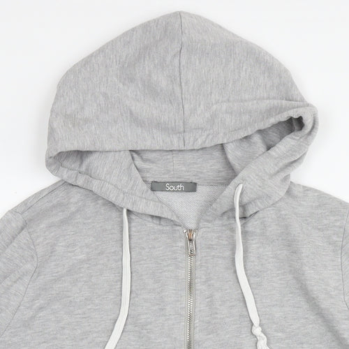 South Womens Grey Cotton Full Zip Hoodie Size 18 Zip
