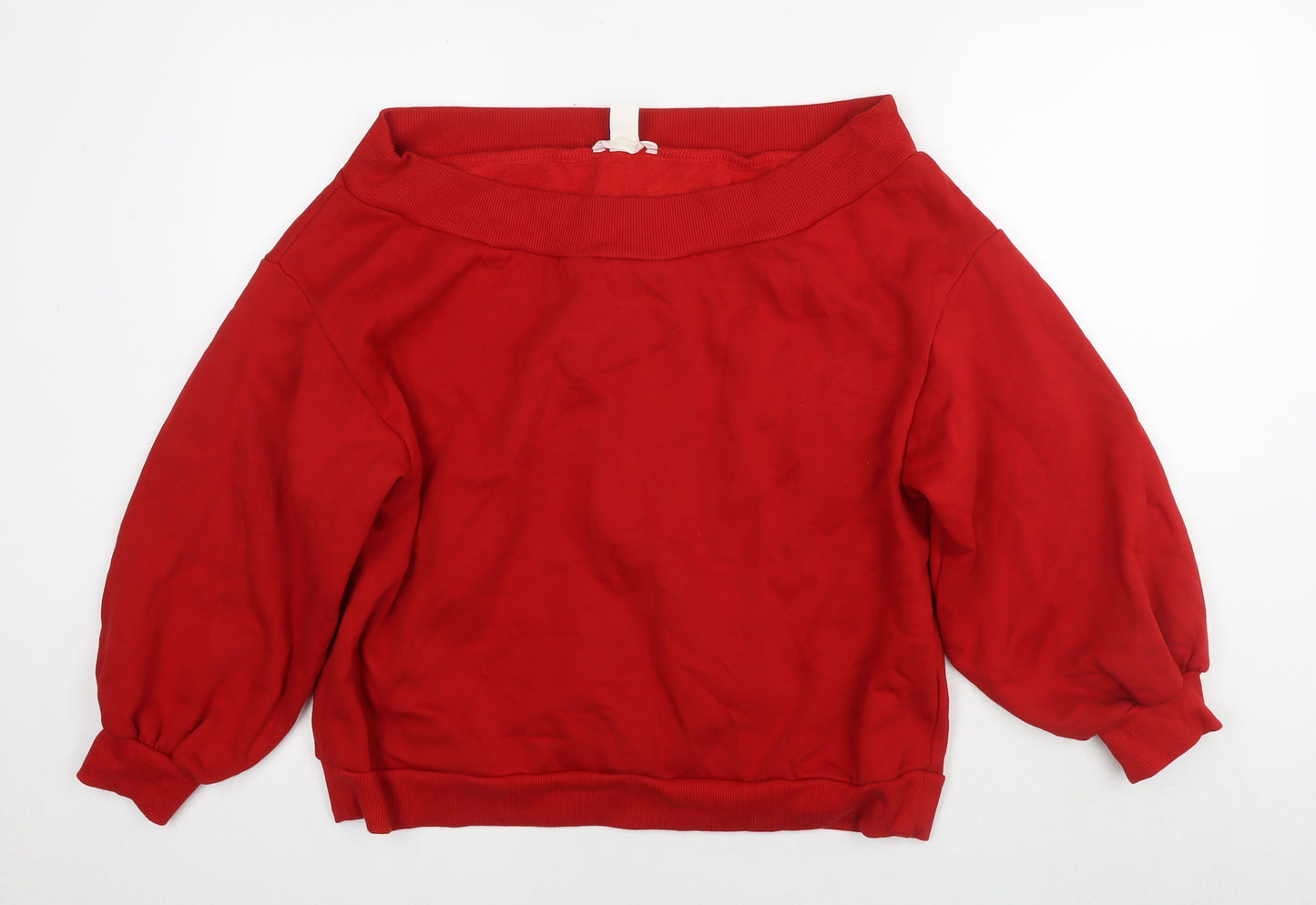 H&M Womens Red Cotton Pullover Sweatshirt Size XL Pullover