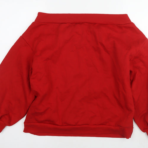 H&M Womens Red Cotton Pullover Sweatshirt Size XL Pullover