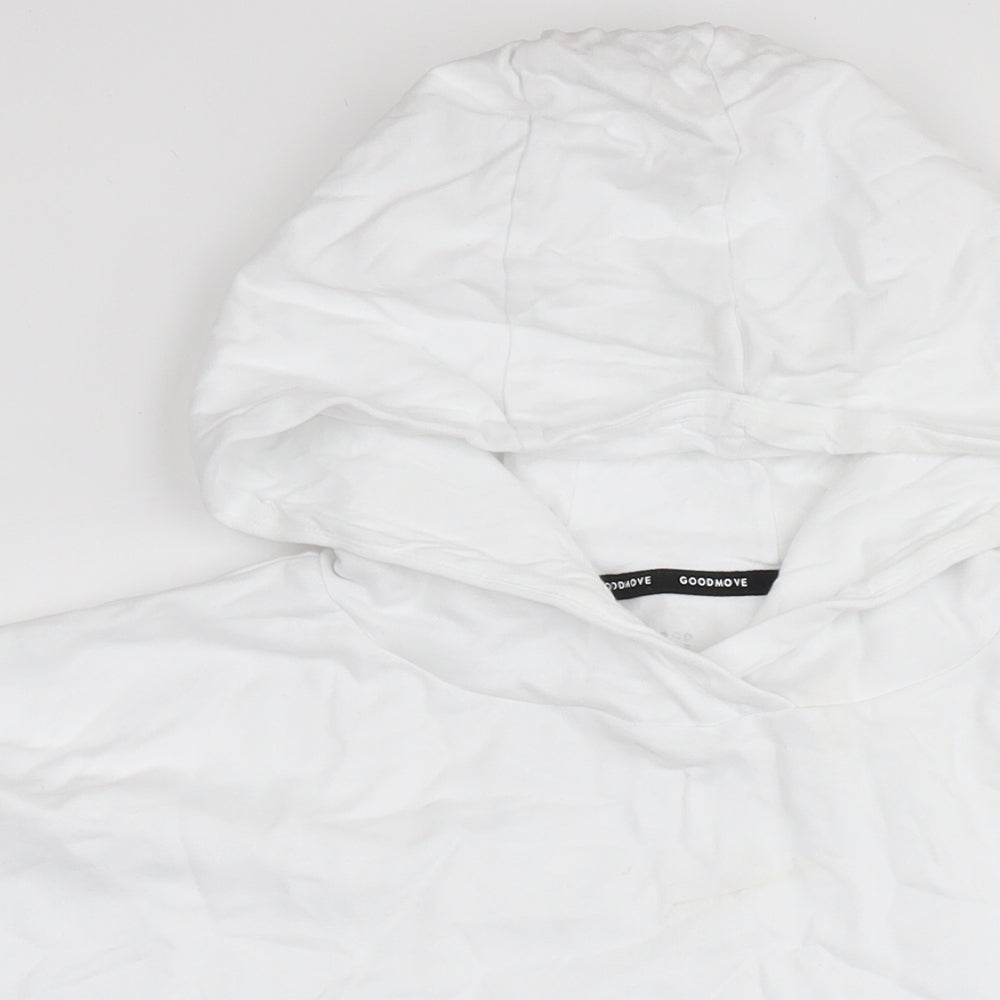 GOODMOVE Womens White Cotton Pullover Hoodie Size 22 Pullover - Logo