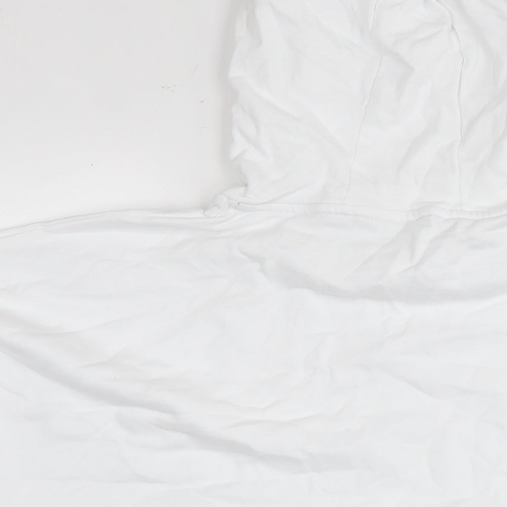 GOODMOVE Womens White Cotton Pullover Hoodie Size 22 Pullover - Logo