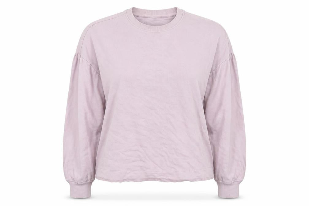 Front view of & Other Stories women’s pink cotton pullover sweatshirt, size XS, pullover